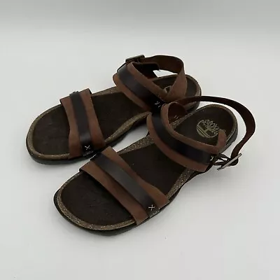 Timberland Sports Sandals Mens 9 Women’s 10 56307 Strappy Leather Brown Hiking • $39.99