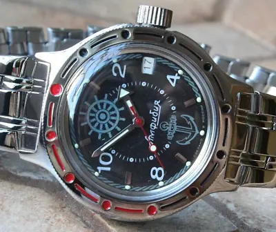 Vostok Amphibian Diver Mechanical Automatic Winding Wrist Watch Zissou 420526 • $109.24