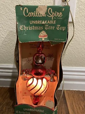 Vintage Boxed Bradford Lighted Carillon Spire Christmas Tree Topper • $24