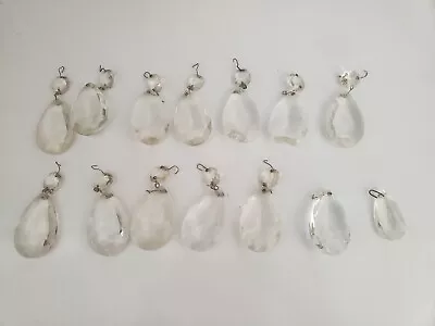 14 Vintage Chandelier Crystal Glass Prisms Lamp Parts Large Tear Drop • $12.99