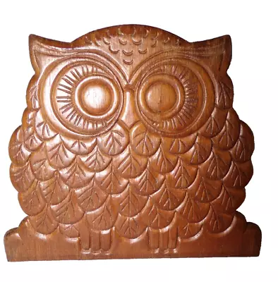 Owl  Wood  Napkin/Bill/Letter Organizer Mid Century 1970's 5  X 6  • $11.99