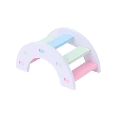  Wooden Hamster Supplies Small Animal Rainbow Bridge Chew Toy • £7.18