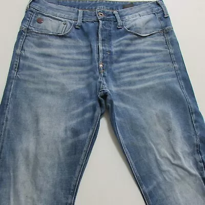 G-Star Jeans Mens W34 L30 Light Blue Loose Taper Denim Button Fly Type-C • $25.71