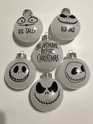 Nightmare Before Christmas Shatterproof Ornaments Set Of 6 New Never Used • $23.99