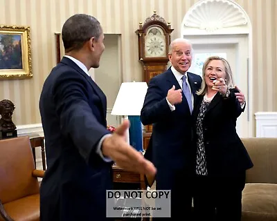 President Barack Obama With Joe Biden And Hillary Clinton - 8x10 Photo (cc-096) • $8.87