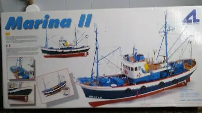 Vtg Artesania Latina MARINA II Wooden Tuna Fishing Boat Model Kit Scale 1:50 NEW • $165.75