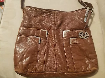 Marc Ecko Red Soft Brown Leather Crossbody Shoulder Adjustable Purse  • $20