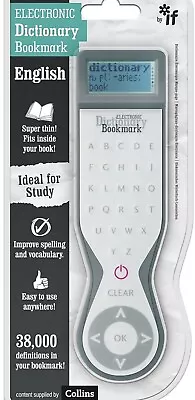 Collins Electronic English Dictionary Bookmark In Grey RRP £25 • £14.99