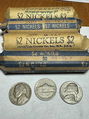 4 Jefferson Nickel Rolls 1939-1959 P & D + 3 Error Nickels Lamination Bushes? • $31.39
