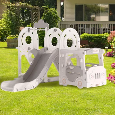 £135.95 • Buy Kids Garden Swing&Slide Set Child Toddler Baby Bus Toy Indoor Outdoor Playground