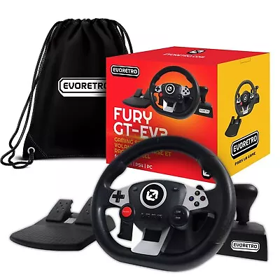 FURY GT-EV3 Racing Wheel And Pedals For PC PS4 And Nintendo Switch Games • $59.95