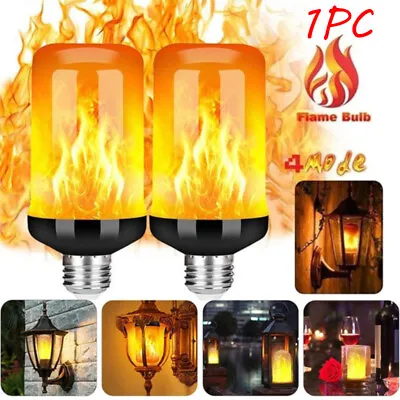 1Pc LED Flame Effect Fire Light Bulb E27 Simulated Nature Flicker Lamp Deco_-_ • $9.42