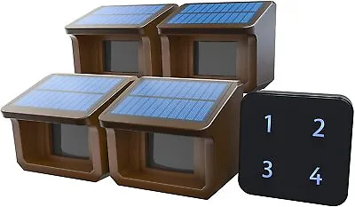 Htzsafe 1/2Mile Solar Wireless Driveway Alarm System 1 Receiver + 4 Sensors • $137.99