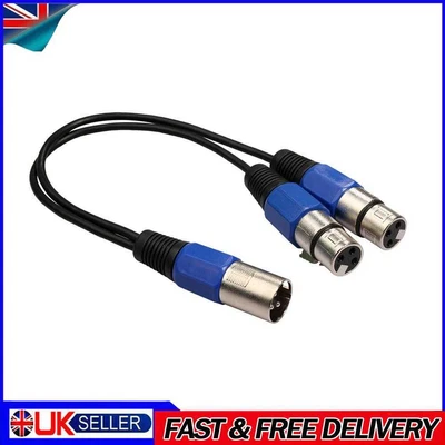 £11.79 • Buy 0.3m XLR Male Plug To Dual XLR Female Jack Y Splitter Mic DJ Audio Cable UK