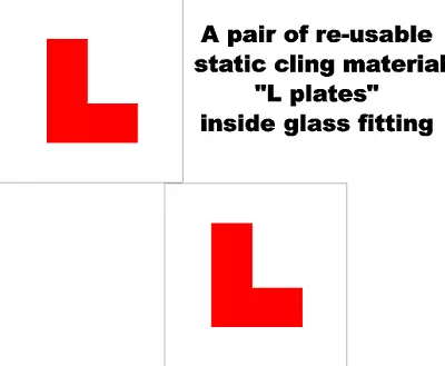 2 X UK Legal L Plates Self Adhesive Re-usable Static Cling Inside Glass Fitting • £2.49