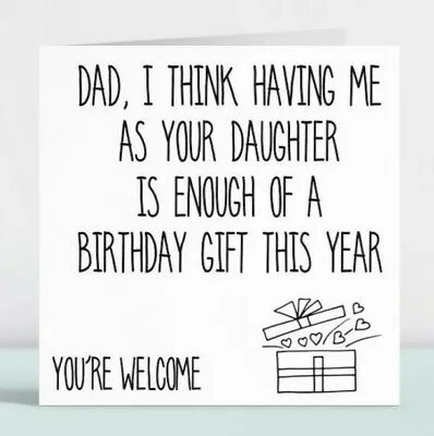 £3.49 • Buy Personalised Funny Happy Birthday Card Gift For Him Dad Daddy Father Pops 163