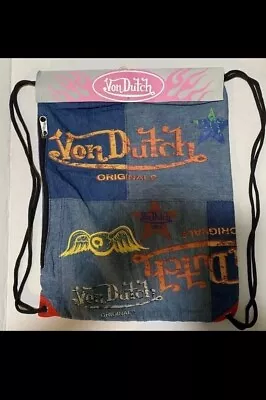 Von Dutch Drawstring Bag And Side Zipper 18 X13  • $14.99