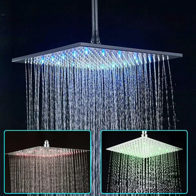 $32 • Buy 12 16  Rain Square Shower Head High Pressure Stainless Steel Top Spray