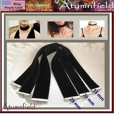 Choker Necklace Black Velvet Classic Women Dress Jewelry Chain Collar  US Sell • $3.48