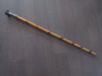 ANTIQUE 1944 OAK WOOD ENGLISH CANE W REMOVABLE HEAD INSERTED 20mm M4 SHELL • $96.07
