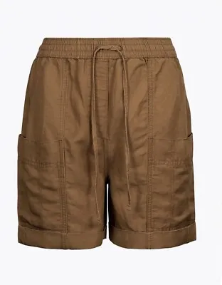 EX M&S  LINEN Shorts Chino Holiday Ladies Short Pant Summer Sun RRP £25 P39 • £12.99