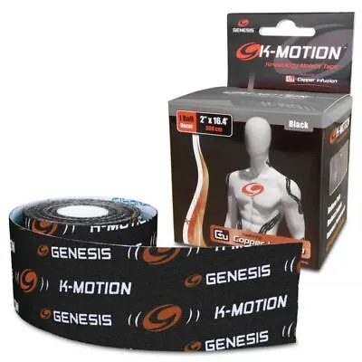 Genesis Bowling K-Motion Premium Kinesiology Tape Roll Black • $16.85