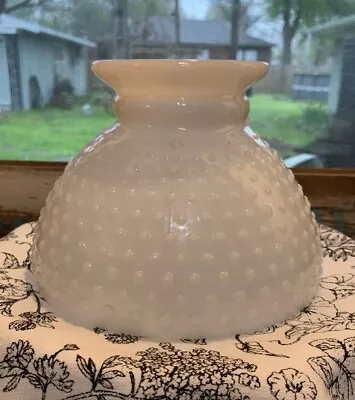 Vintage White Milk Glass Hobnail Hurricane Table Lamp Replacement Globe Shade • $15