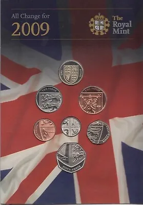 2009 Brilliant Uncirculated 7 Coin Year Set Pack Royal Shield Of Arms BU  • £79.95