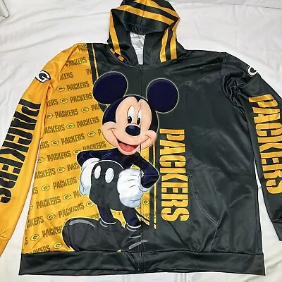 NFL  Green Bay Packers Mickey Mouse Hooded Jacket Men's Unbranded Size 4XL • $28.99