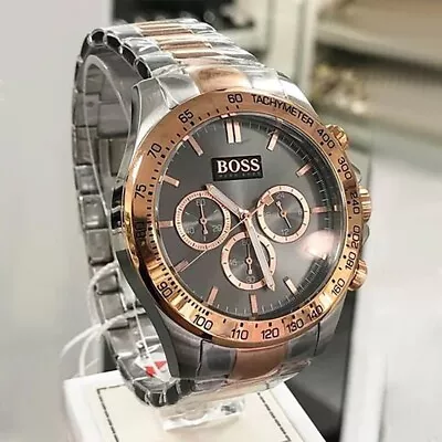 £92.99 • Buy New Genuine Hugo Boss Ikon 1513339 Gold & Silver Tone Stainless Steel Mens Watch