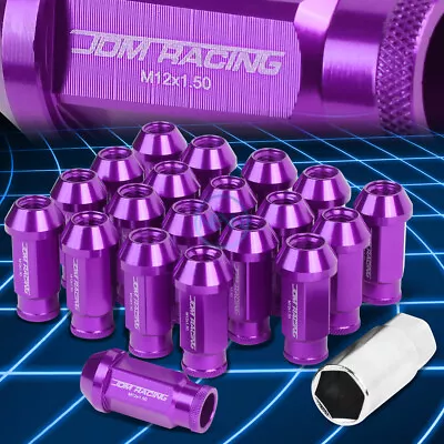 20pcs M12x1.5 Anodized 50mm Tuner Wheel Rim Locking Acorn Lug Nuts+Key Purple • $18.39