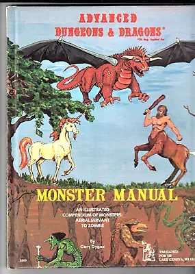 ADVANCED DUNGEONS & DRAGONS MONSTER MANUAL 1st Edition With Rare ERRATA Sheet • $4000