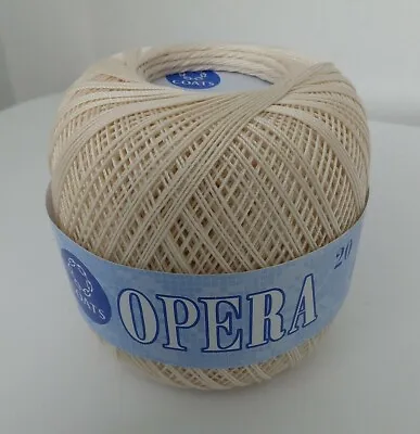 Coats Opera Mercer Crochet Cotton  Vintage  Size 20 1 X  50 Grm Sh 502 Cream • £2.95