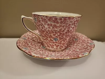 Rosina Bone China Tea Cup And Saucer Set- Vintage Rare All Over Chintz Pattern • $39