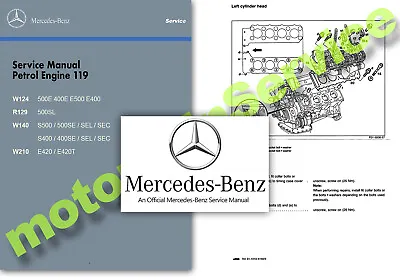$12.46 • Buy Mercedes M119 V8 Engine Service Manual R129 500SL W210 E420 4.2 5.0 Workshop 129