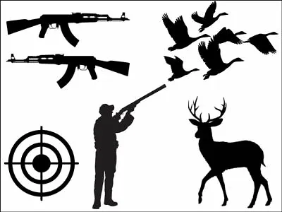 Hunting Animal Sport Silhouette Background Edible Cake Topper Wafer Or Icing • £5.91