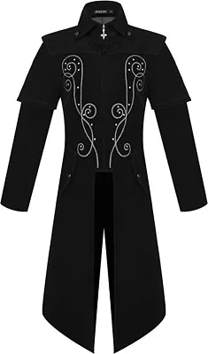 NEW $80  XXL Men's Steampunk Vintage Tailcoat Jacket Gothic Victorian Frock Coat • $44.99