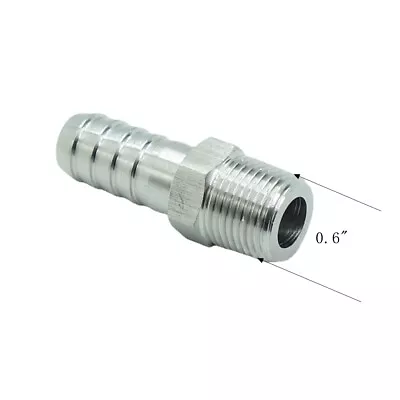 Stainless 304 Hose Barb Fitting 1/2  Hose Barb X 3/8 NPT Male Adapter • $7.99