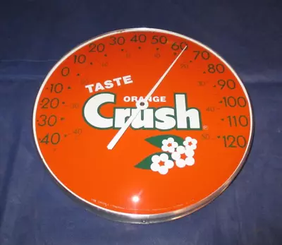 Vintage ORANGE CRUSH Thermometer Bubble Glass Soda Sign Near Mint ~ LQQK! • $135.50