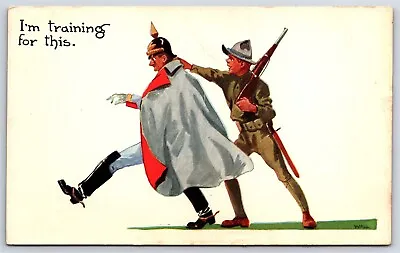 Postcard WW1 Propaganda Solider Taking Kaiser Helmet A/s B. Wall #2 S29 • $14.99