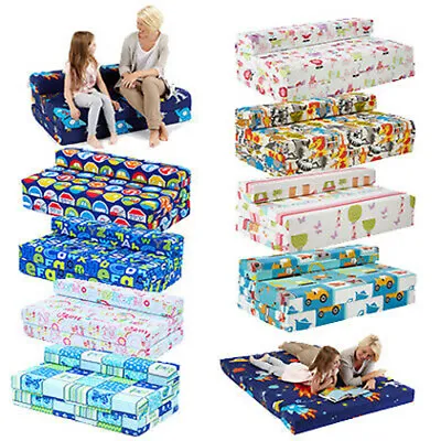 £99.97 • Buy Childrens Kids Double Guest Folding Z Chair Bed Mattress Sofa Bed Futon Fold Out