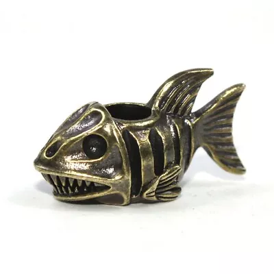 Brass Fish Shape Lanyard Bead Knife Paracord Beads Bracelet Beads • $9.99