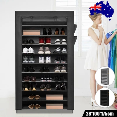 $24.69 • Buy 10 Tiers Shoe Rack Cabinet Storage Cover Shelf Organiser 50 Pairs Stand Wardrobe