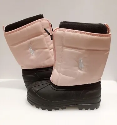 RALPH LAUREN Snow Boots Pink Size 8 Junior Girls Infant Toddler Shoes Wellington • £9.99