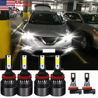 For Nissan X-Trail 2015-2019 H8/H9/H11 LED Headlight Bulbs Fog Lights Combo 6X • $29.26