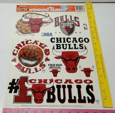 NEW  - NBA Chicago Bulls Static Cling Sheet Of 9 Window Clings • $9.99