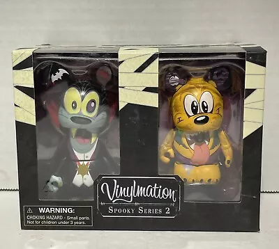 NEW Disney Vinylmation Spooky Series #2 Goofy Dracula & Pluto Werewolf  Set Pair • $15.51