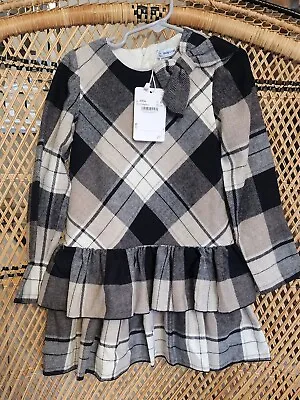 Girls Mayoral Dress Grey Plaid Upscale Boutique NWT 6T Fancy. Holiday • $22