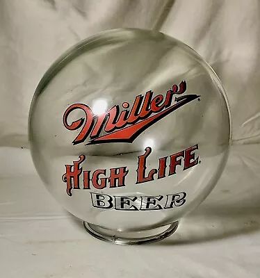 Miller High Life Beer - Glass Globe - Vintage - 8” • $49.99