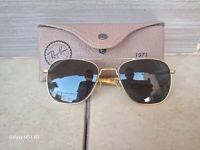 Vintage Ao American Optical Aviator Pilot Sunglasses  5 1/2 Usa & Case 58mm • $80